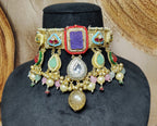 Mayuri choker - purple and red colour image 3