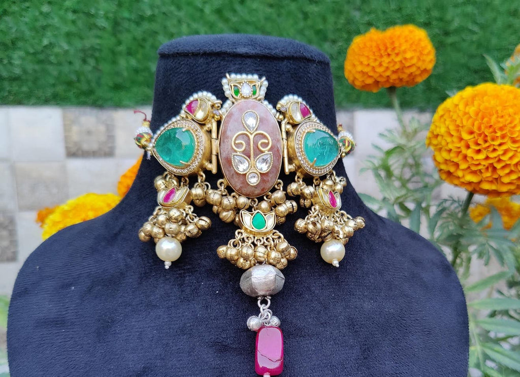 Deeksha choker - light green image 0