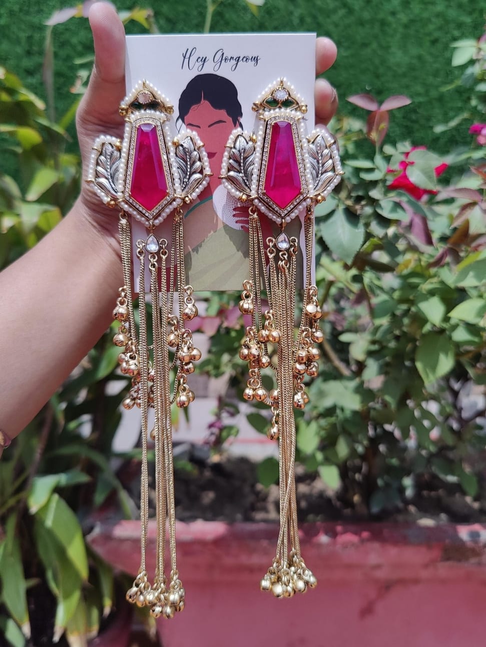 Noor Earring - Hot Pink image