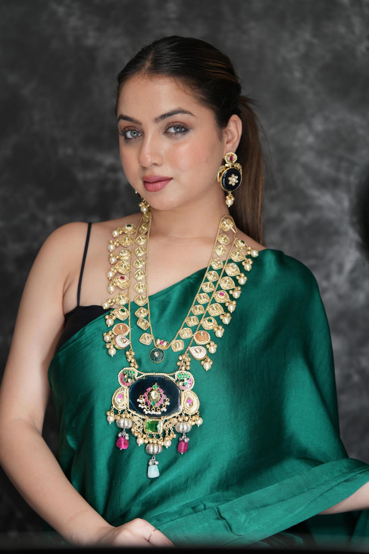 Maharani double layered blue long haar image 8