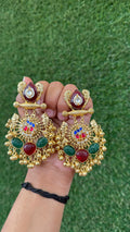 Ridhi Earrings-red and green colour image 0