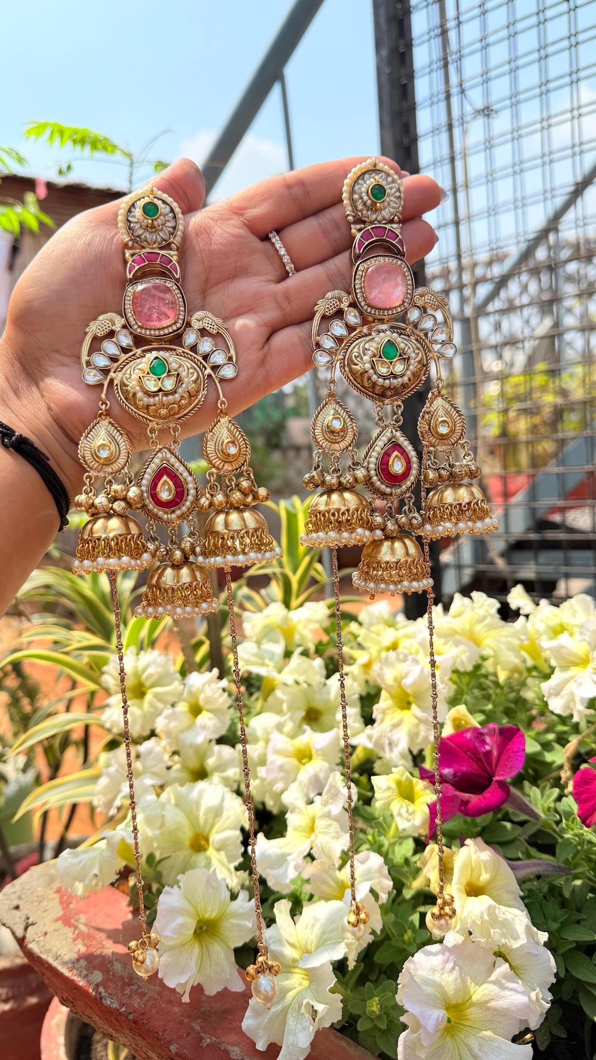 Naaz Kashmiri earrings - Pink image 1