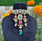 Madhavi choker - blue and red image 0