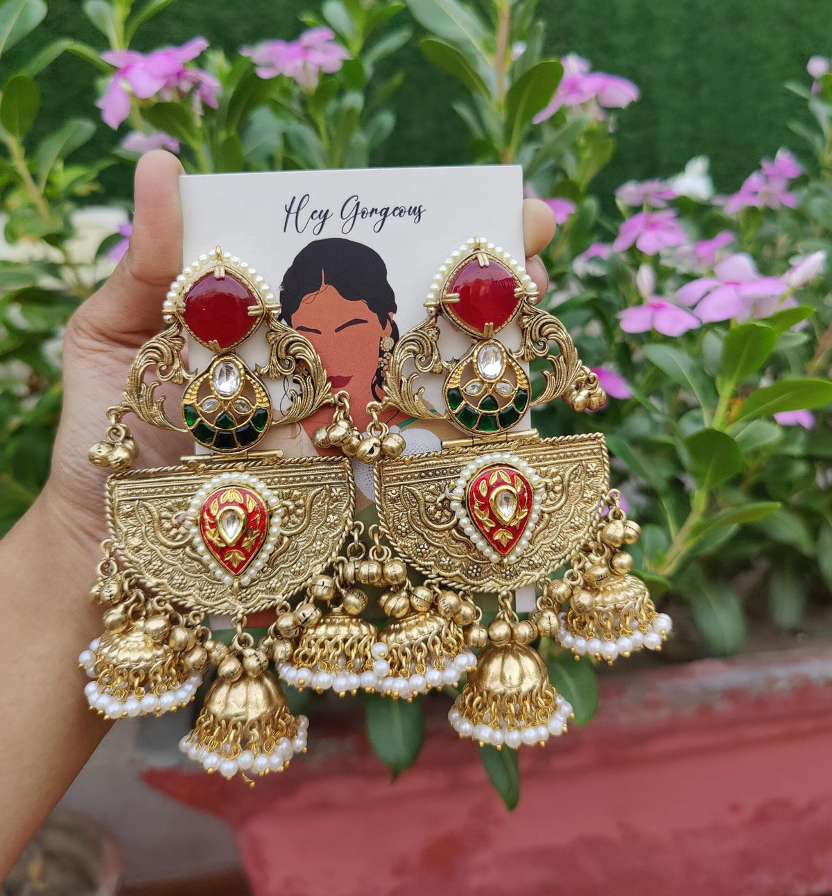 Tamanna earrings-red colour image 0