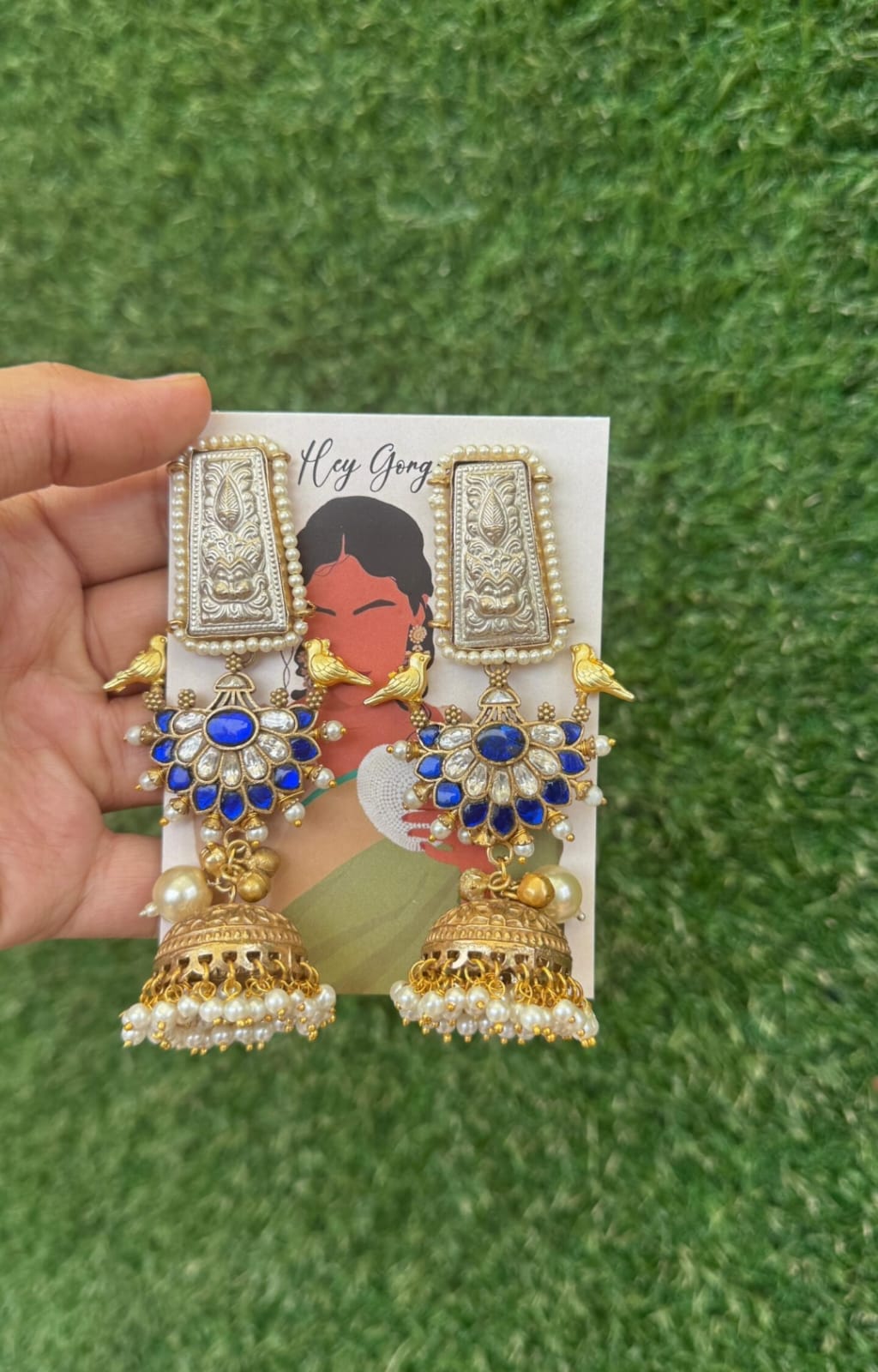 Butterfly Jhumki - Blue image