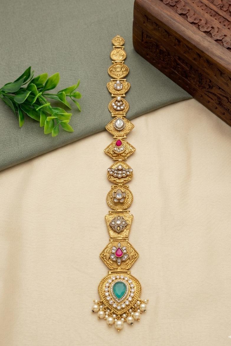 Indian bridal braid- parandi hairstyle - Light Green and Pink image
