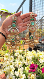 Naaz kashmiri earrings- light green image 1