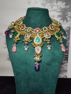 Aayat Neckpiece - Light Green and Dark Green Gold image