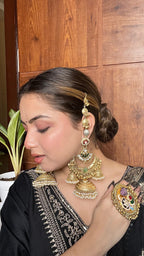 Gulabo-  Tripple Jhumki with hair chain image 3