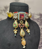 Suhani choker- hot pink stone image 2