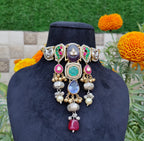 Madhavi choker - violet and blue image 0