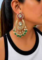 Sitara Earrings - Pink and Green image