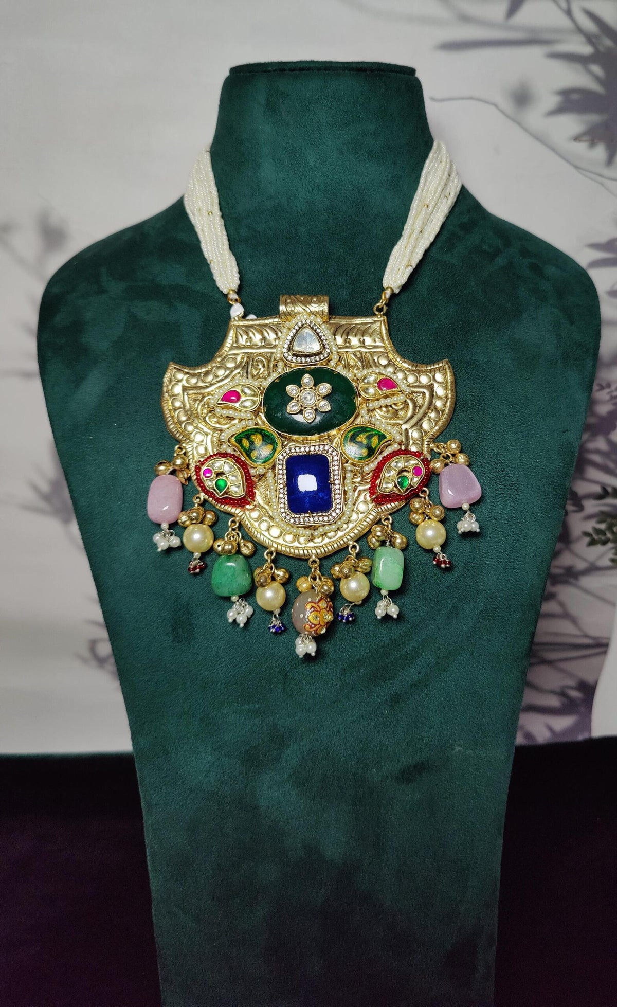 Dhwani pendant- blue colour image 1