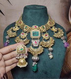 Bridal neckpiece with small jhumki image 8