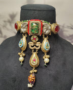 Suhani choker - Green stone image 0