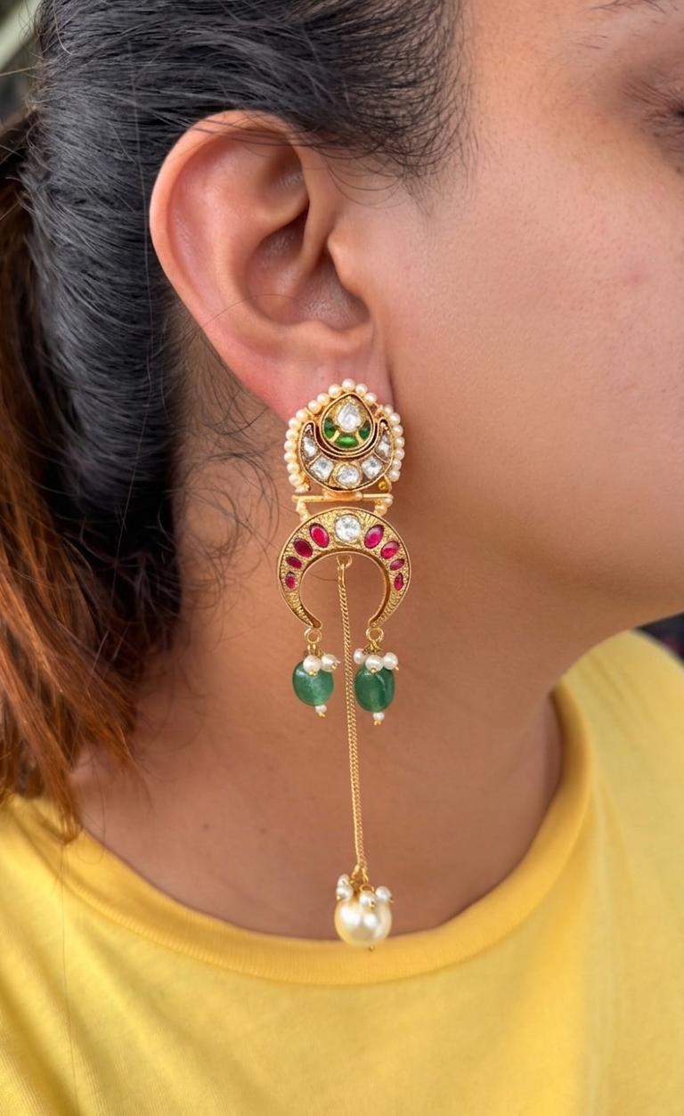 Binni Earrings - White and Hot Pink image