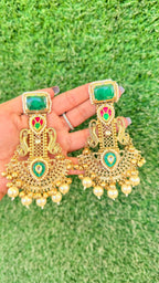 Amara earrings - dark green image 0