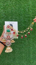 Meher jhumka -dark green silver image 0