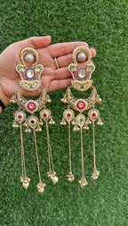 Nazia Earrings - Blue and Pink image