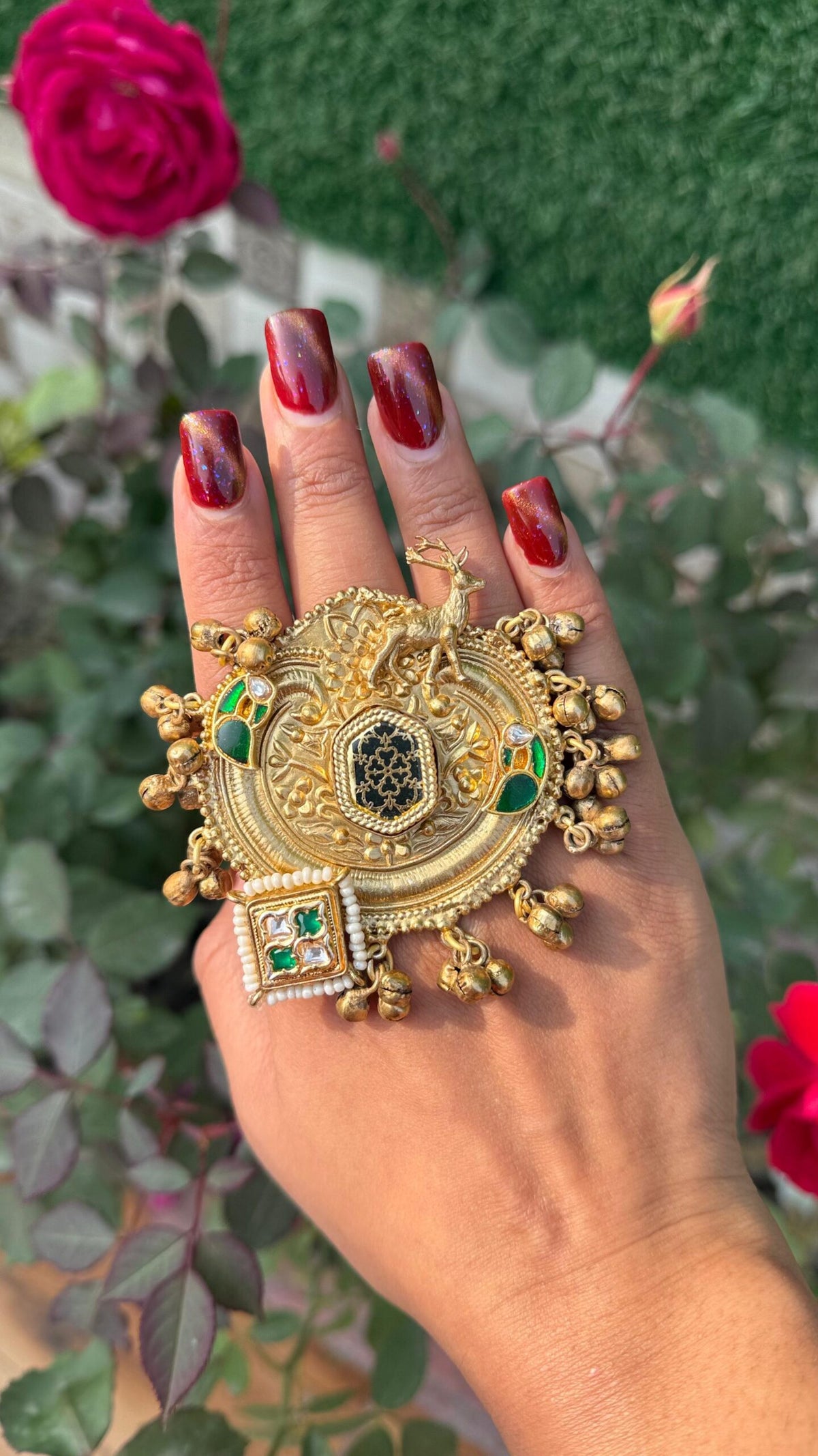 Big Panchi kundan rings image 1