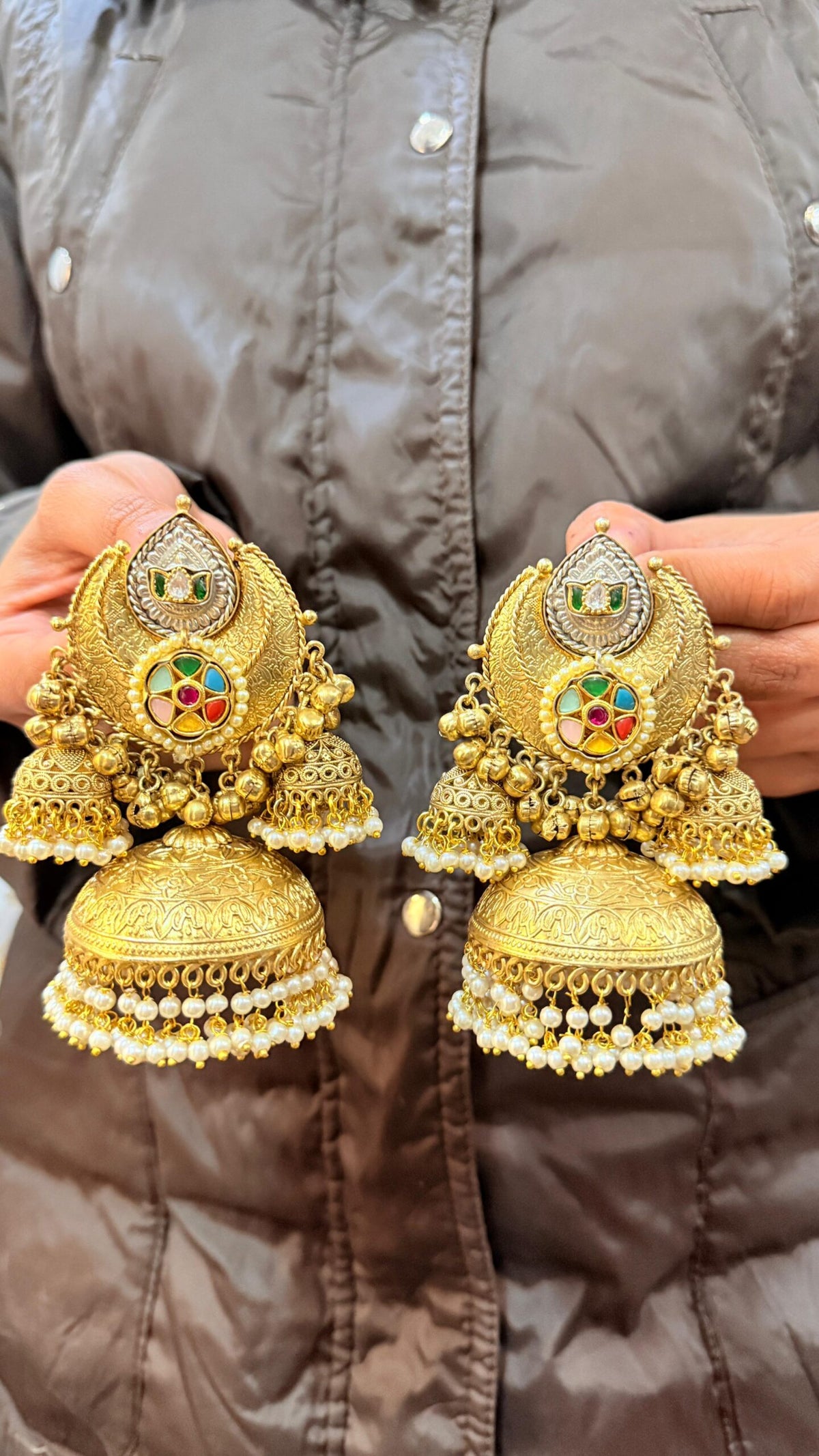 Navratan Tripple Jhumka image 1