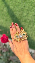 Dual Kundan Polki rings image 2