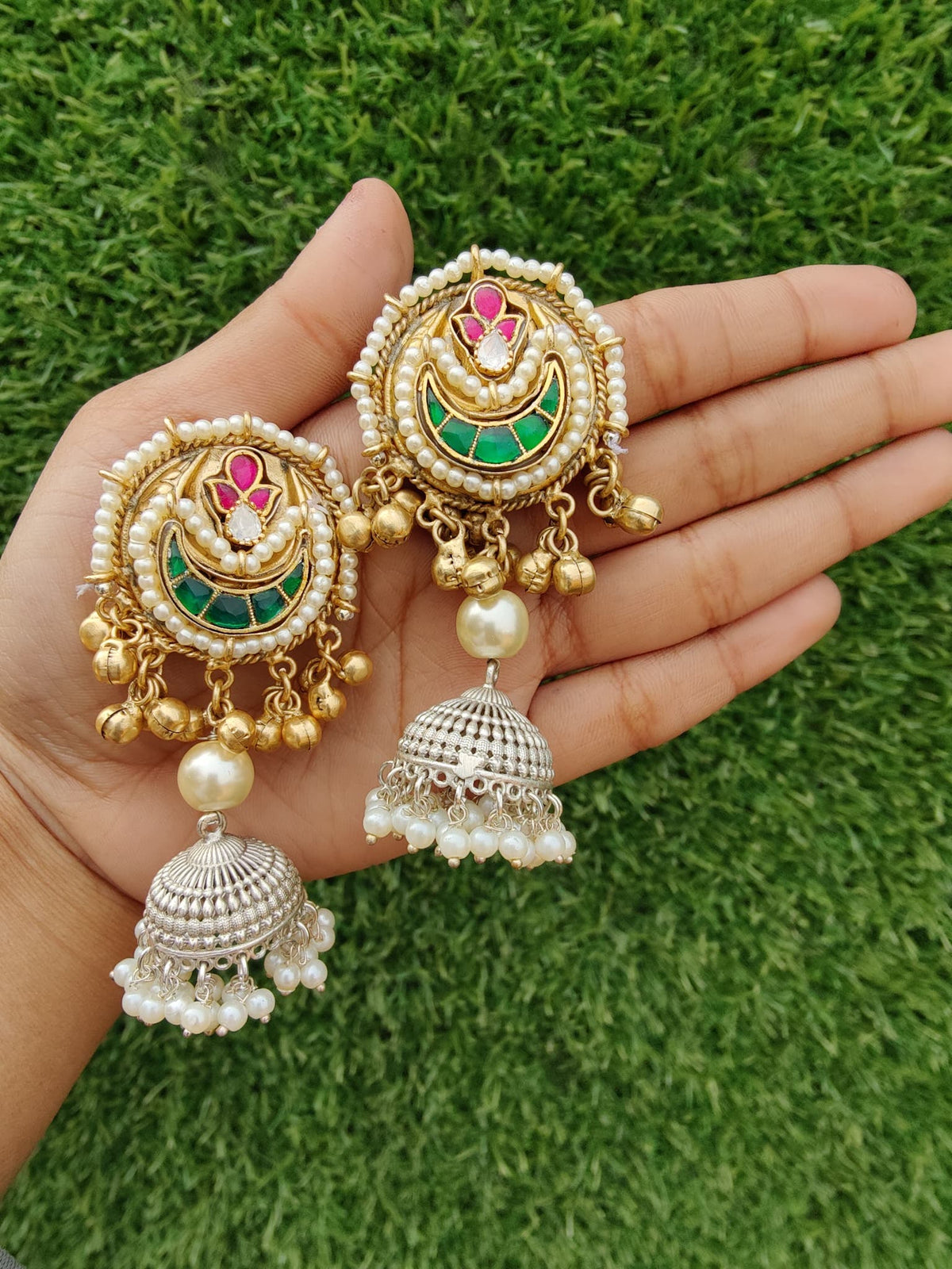 Small dual tone jhumki image 2