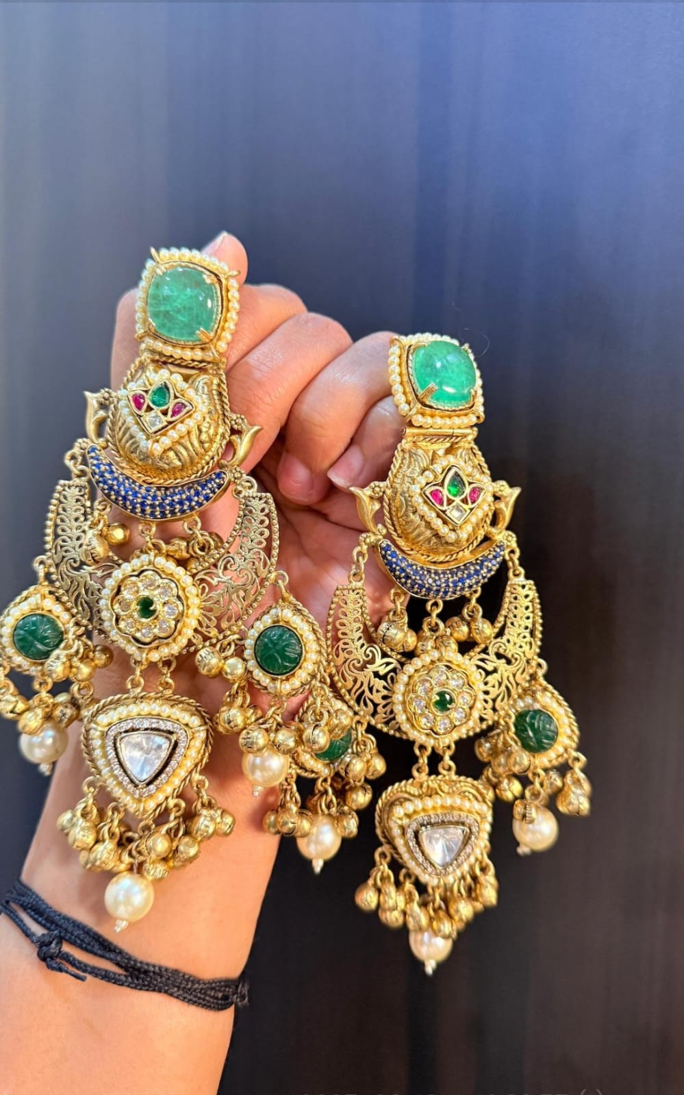 Nandini Earring - Light Green and Dark Green image