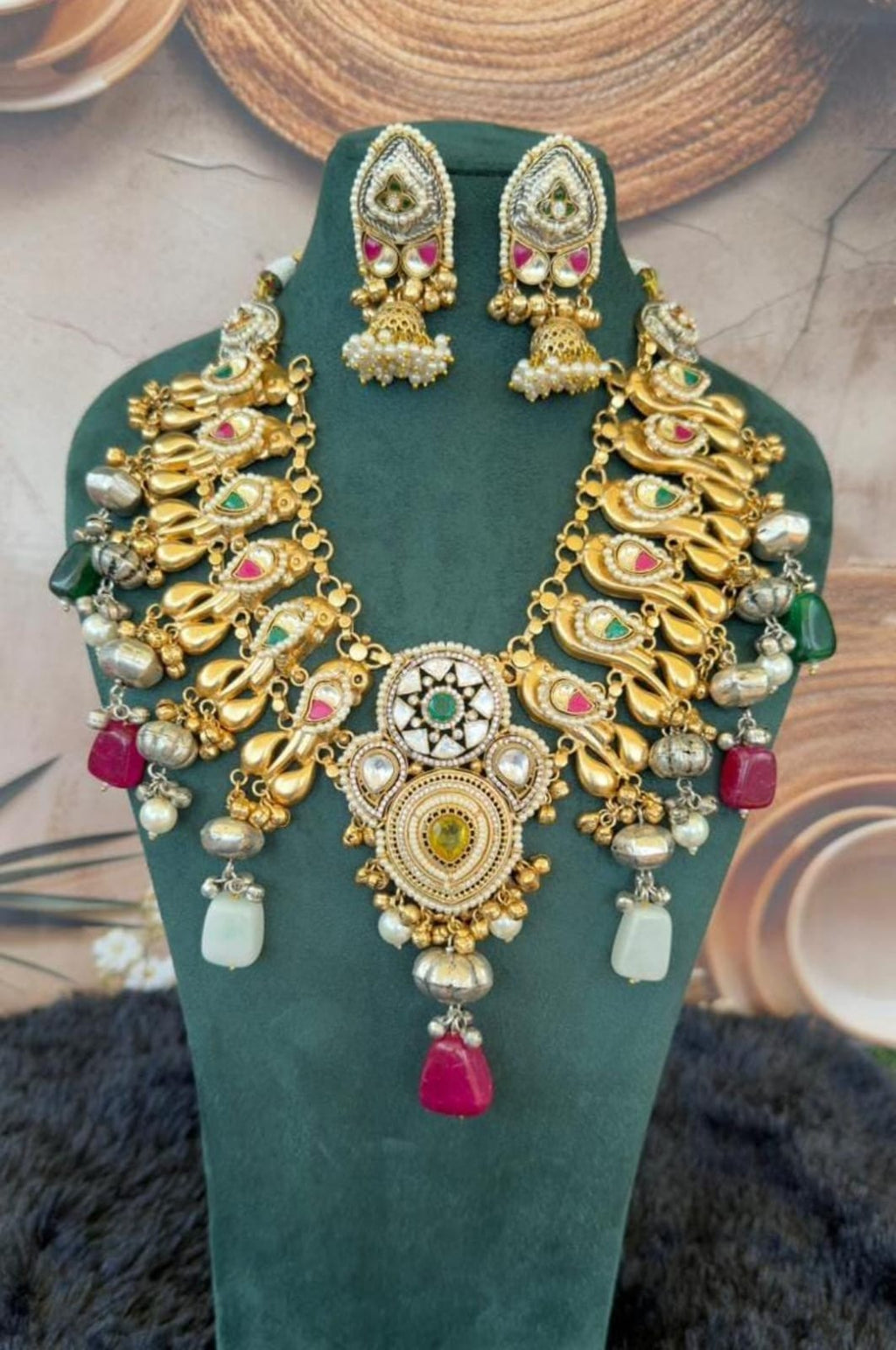 Opalina Neckpiece1 - Green and Yellow image