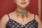 Alvira choker-blue and green colour image 0