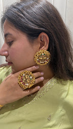 Gold plated Ring and Earrings combo image 3