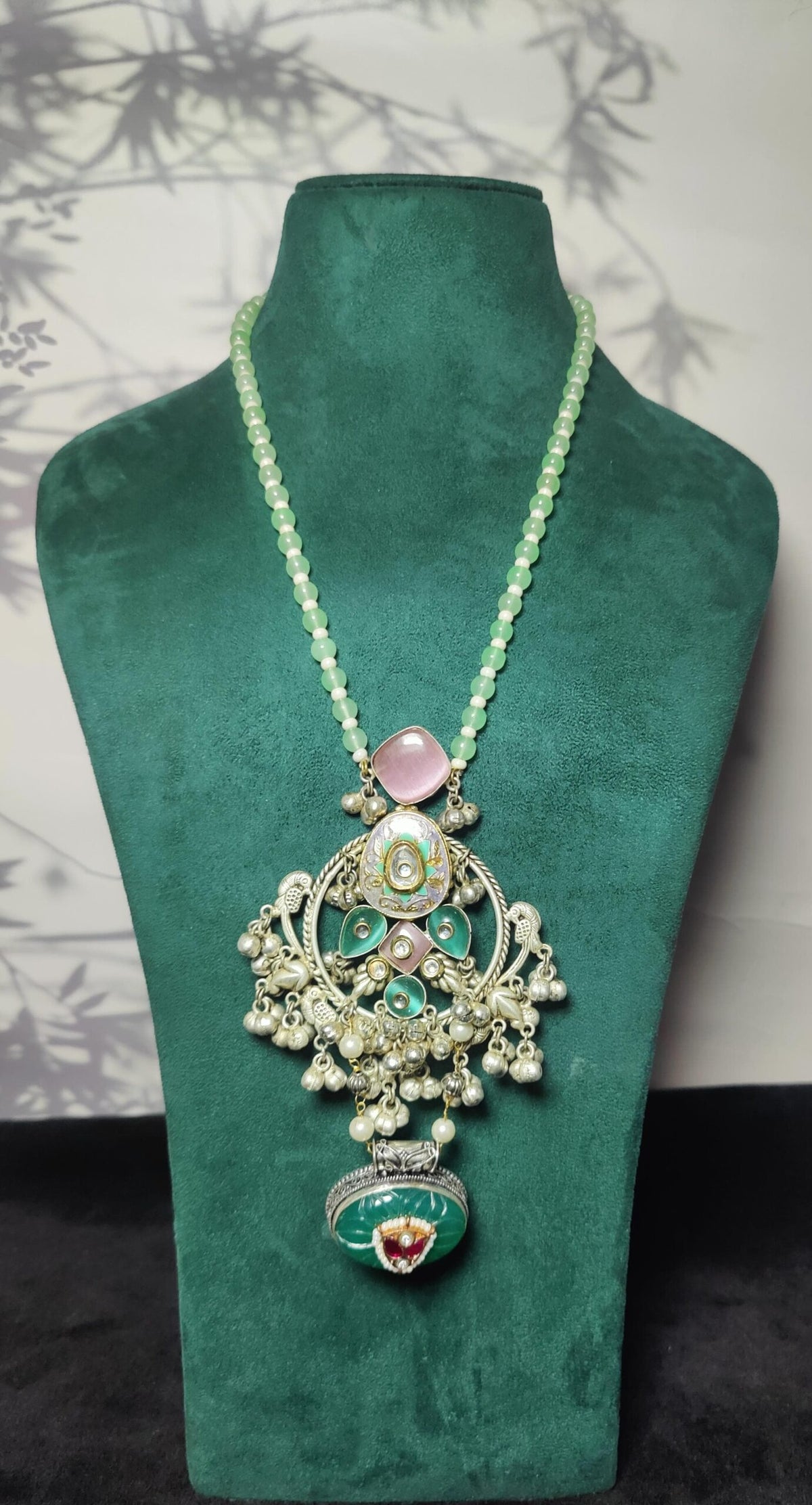 Green silver pendant image 1