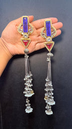 Aadya Earrings - Purple and Red image