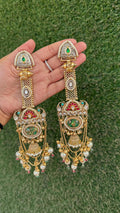 Yashoda earrings- Green image 0