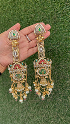 Yashoda earrings- Green image 0