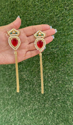 Falak tassle earrings - Red image
