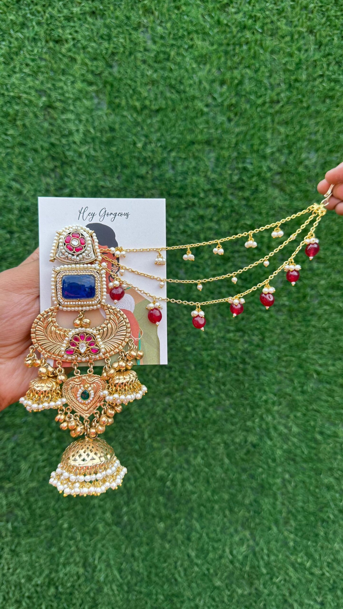 Meher jhumka -blue colour image 0
