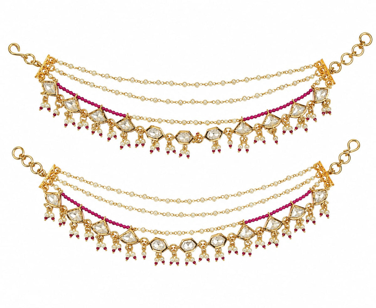 3 layered Pearl Kaan chain image 0
