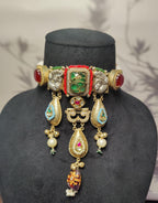 Suhani choker - Green stone image 2