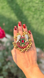 Big panchi kundan rings image 0