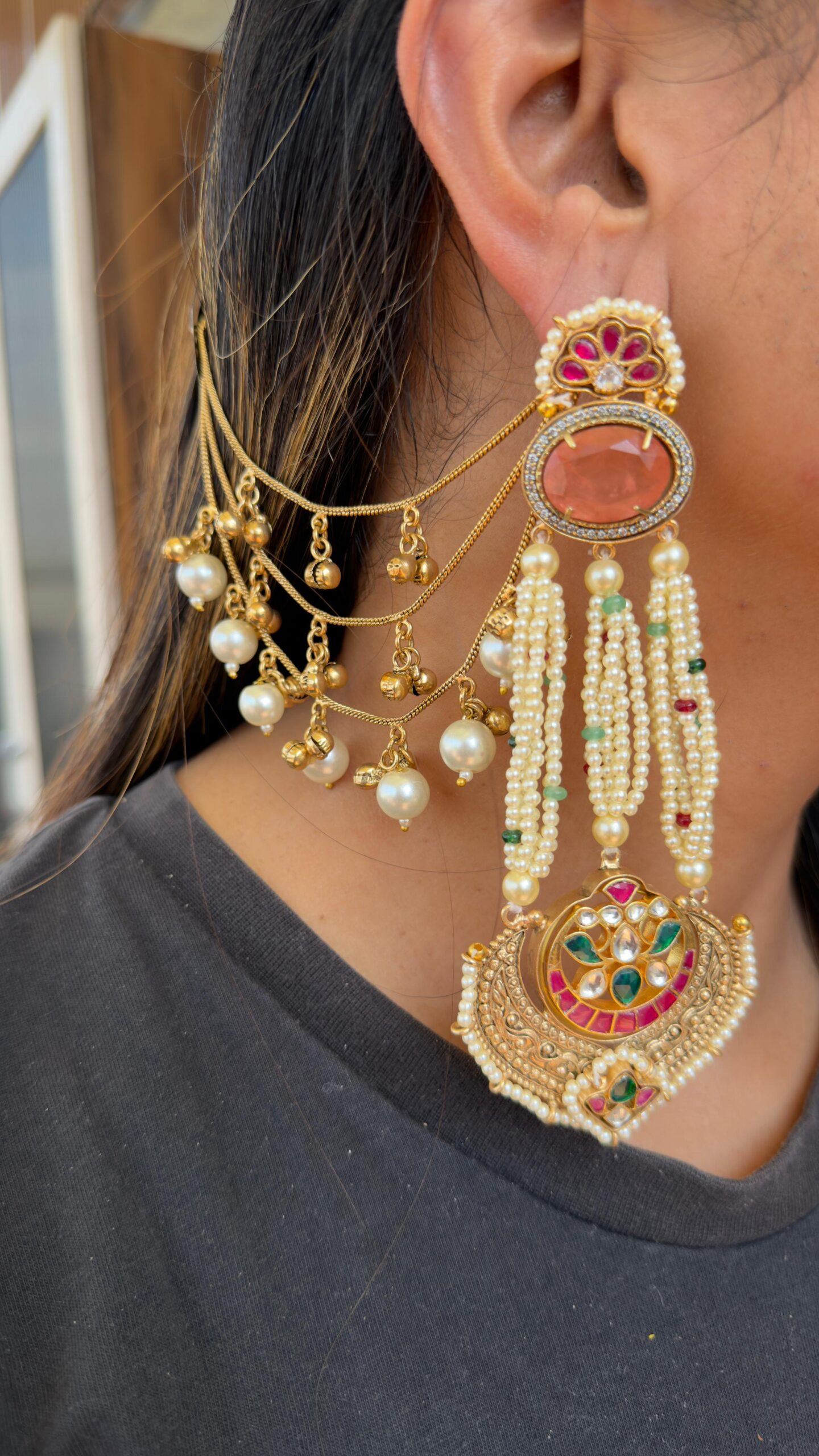 Trisha earrings- Peach Orange